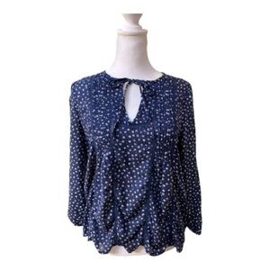 Lucky Brand Navy Floral Blouse